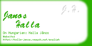 janos halla business card